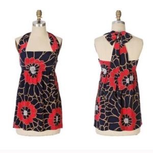Anthropologie, Silk floral halter blouse, size 4